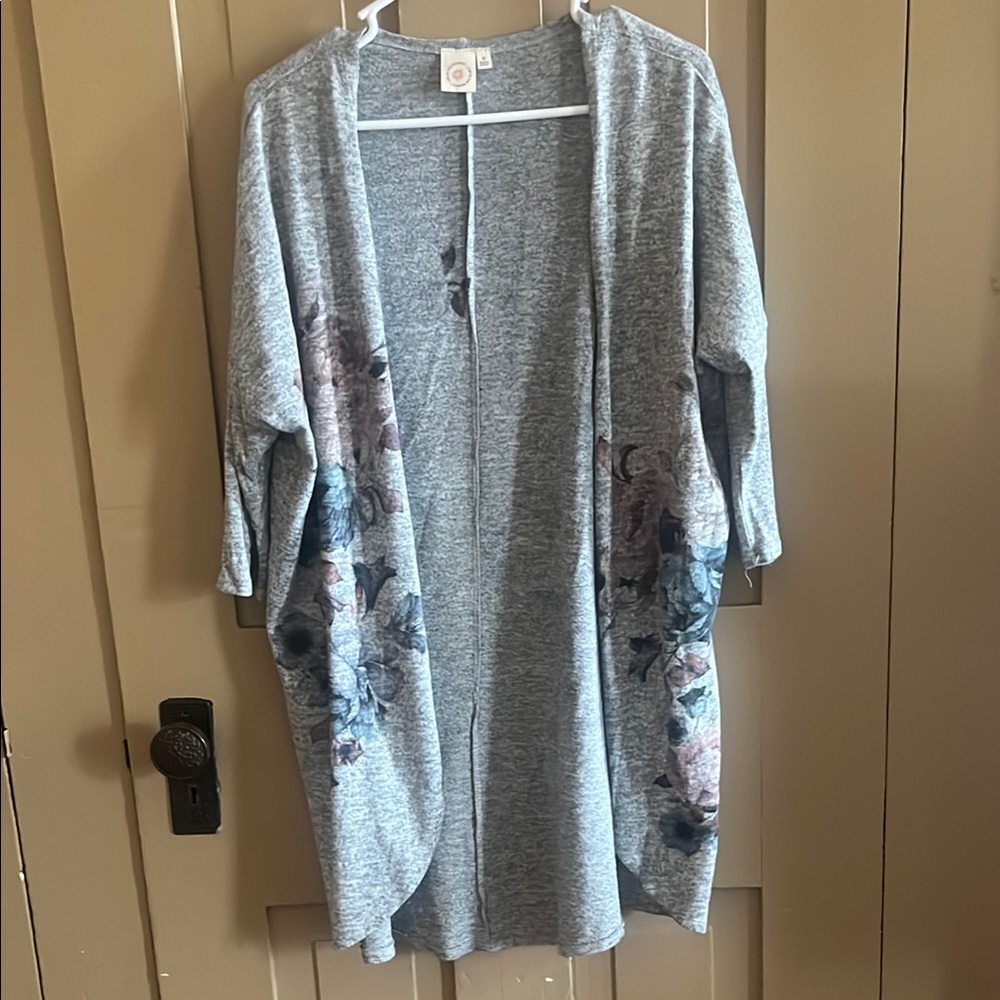 Floral Gray Cardigan